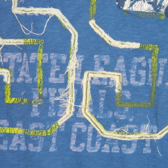 2 for/$25 American Eagle Vintage Fit Embroidered Logo Blue Tee Shirt Size Large - Picture 6 of 10